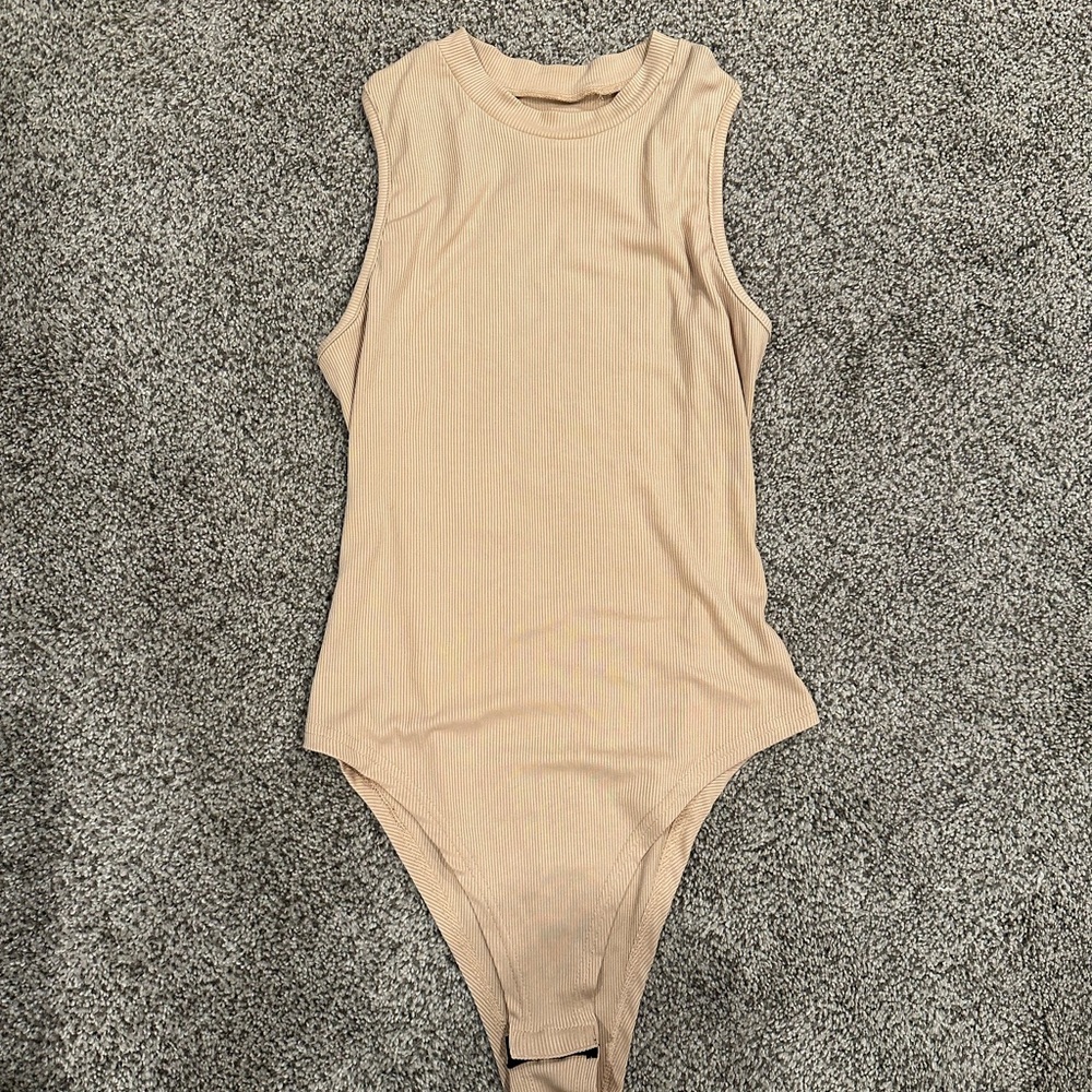 SHEIN Women's Beige Sleeveless Bodysuit